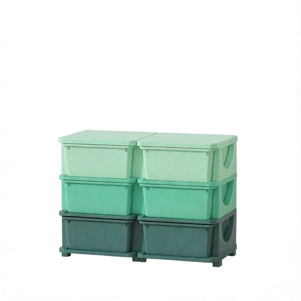 English Elm Space-Saving Six Drawer Kids Storage Tower Montessori Playroom PP Plastic Organizer T3971P555064