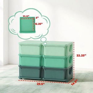 English Elm Space-Saving Six Drawer Kids Storage Tower Montessori Playroom PP Plastic Organizer T3971P555064