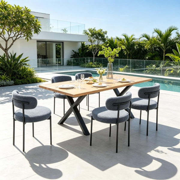 English Elm Round Sherpa Upholstered Dining Chairs Set of Four with Curved Back and Foam Cushion Seating T3971P555284