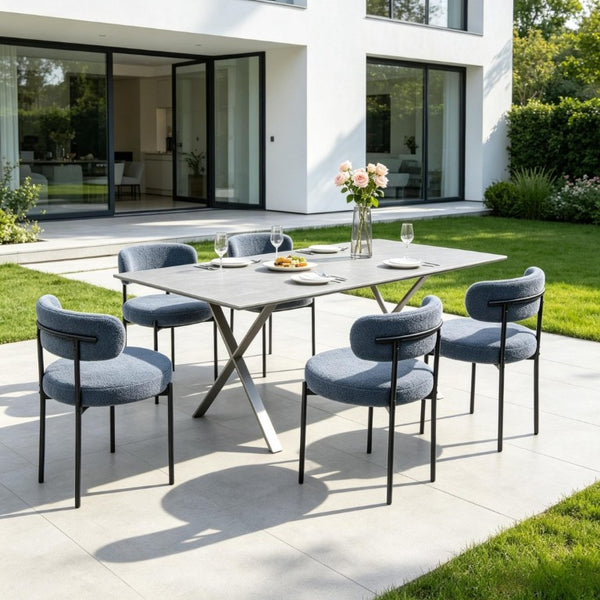 English Elm Round Sherpa Upholstered Dining Chairs Set of Four with Curved Back and Foam Cushion Seating T3971P555284