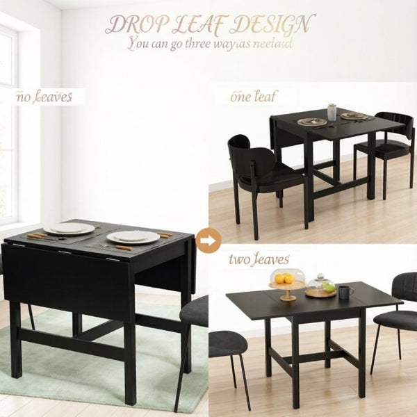 English Elm Folding Pinewood Drop Leaf Dining Table Seats Four in Any Small Kitchen Space T3971P555286