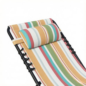 English Elm 2Pcs Folding Bungee Suspension Pool Lounge Chairs Striped Mesh Outdoor Set T3971P555347