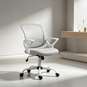 English Elm Swivel Ergonomic Mid Back Mesh Task Chair with Lumbar Support and Rocking Base T3971P555370