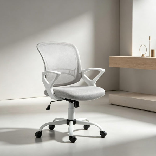 English Elm Swivel Ergonomic Mid Back Mesh Task Chair with Lumbar Support and Rocking Base T3971P555370