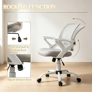 English Elm Swivel Ergonomic Mid Back Mesh Task Chair with Lumbar Support and Rocking Base T3971P555370