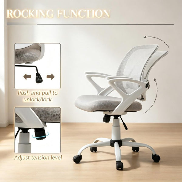 English Elm Swivel Ergonomic Mid Back Mesh Task Chair with Lumbar Support and Rocking Base T3971P555370