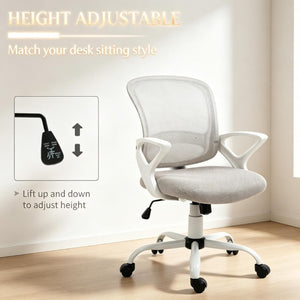 English Elm Swivel Ergonomic Mid Back Mesh Task Chair with Lumbar Support and Rocking Base T3971P555370