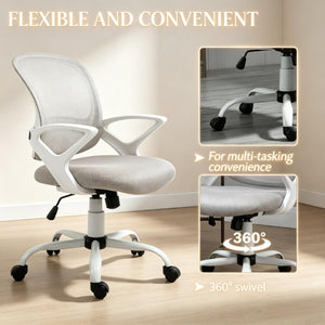 English Elm Swivel Ergonomic Mid Back Mesh Task Chair with Lumbar Support and Rocking Base T3971P555370