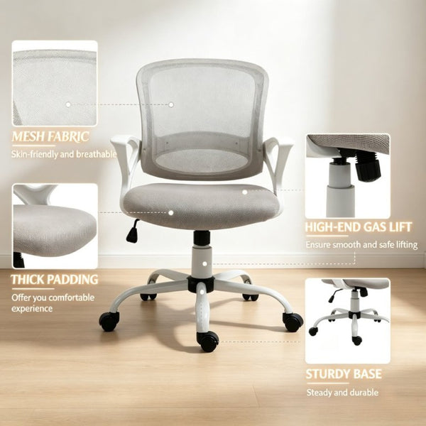 English Elm Swivel Ergonomic Mid Back Mesh Task Chair with Lumbar Support and Rocking Base T3971P555370