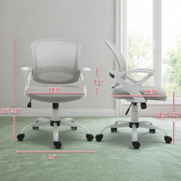 English Elm Swivel Ergonomic Mid Back Mesh Task Chair with Lumbar Support and Rocking Base T3971P555370