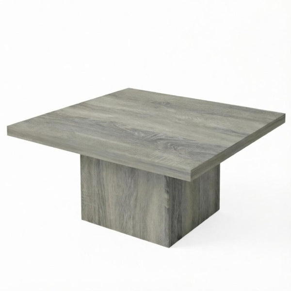 English Elm Modern Square MDF Coffee Table with Gray Wood Grain Finish for Contemporary Living Rooms T3971P555508
