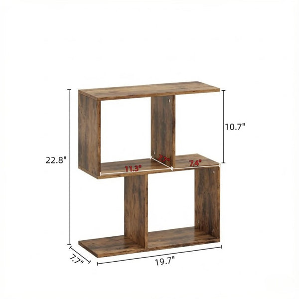 English Elm Modern S Curve Three Tier Narrow End Table with Open Shelves for Living Room Decor T3971P555531