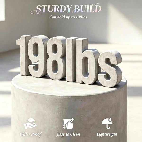 English Elm Minimalist Concrete Look Round Side Table Cylindrical Cement Accent for Indoor Outdoor Use T3971P558215