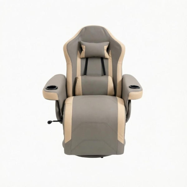 English Elm Multifunctional Racing Style Recliner PU Leather High Back Swivel Chair with Footrest T3971P558252