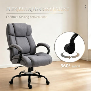 English Elm Modern Ergonomic Task Chair Wide Seat Linen Fabric 485 Lb Big and Tall Office Seating T3971P558323