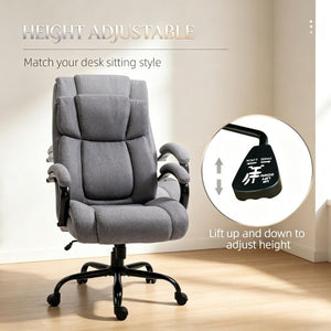 English Elm Modern Ergonomic Task Chair Wide Seat Linen Fabric 485 Lb Big and Tall Office Seating T3971P558323