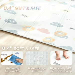 English Elm Lightweight Reversible Foam Baby Play Mat with Alphabet and Cloud Cushioned Surface T3971P567215