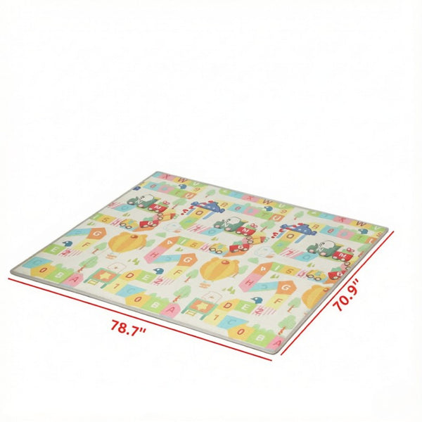 English Elm Lightweight Reversible Foam Baby Play Mat with Alphabet and Cloud Cushioned Surface T3971P567215