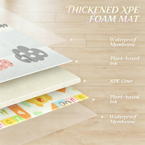 English Elm Lightweight Reversible Foam Baby Play Mat with Alphabet and Cloud Cushioned Surface T3971P567215