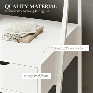 English Elm Space-Saving Writing Desk with Steel Frame Open Shelving and Drawer for Small Home Offices T3971P567263