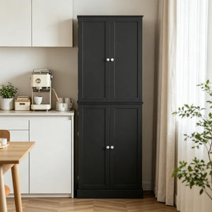 English Elm Tall Freestanding Pantry Cabinet with Spice Racks and Magnetic Doors for Kitchen Storage T3971P573392