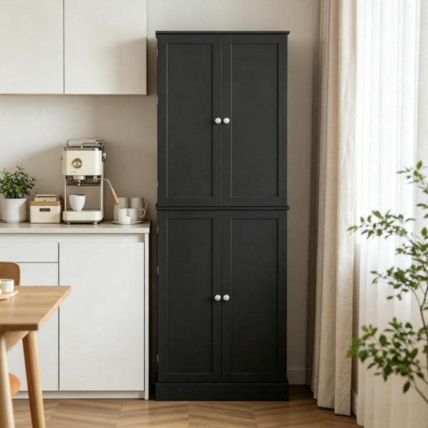 English Elm Tall Freestanding Pantry Cabinet with Spice Racks and Magnetic Doors for Kitchen Storage T3971P573392