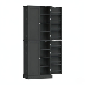 English Elm Tall Freestanding Pantry Cabinet with Spice Racks and Magnetic Doors for Kitchen Storage T3971P573392