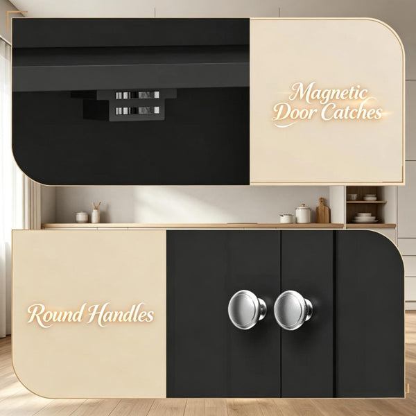 English Elm Tall Freestanding Pantry Cabinet with Spice Racks and Magnetic Doors for Kitchen Storage T3971P573392