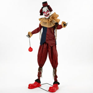 English Elm Creepy Animatronic Circus Clown Eight Foot Halloween Yard Prop with Motion Sound T3971P576811