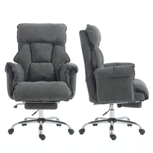 English Elm Executive Reclining Office Chair with Footrest Flannel Foam Cushion and Lumbar Support T3971P588829