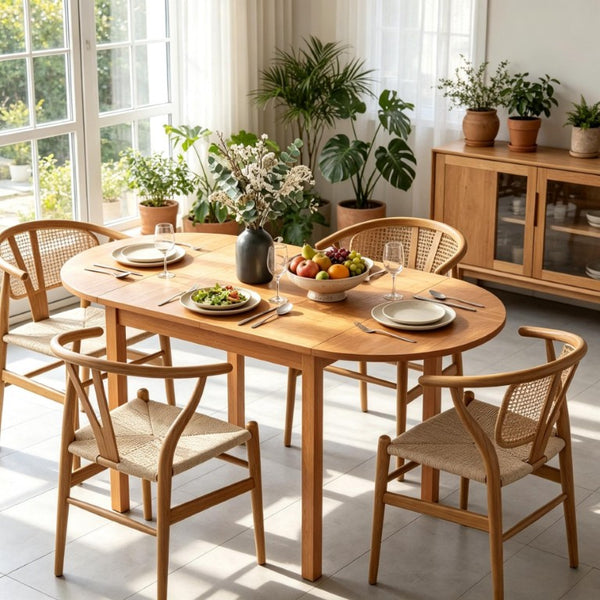 English Elm 55‑Inch Solid Pine Drop Leaf Dining Table Walnut Finish Seats Six Compact Spaces T3971P589173