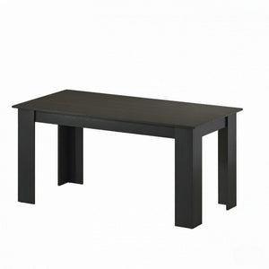 English Elm 63‑Inch Rectangular Dining Table Seats Six with Geometric Legs and Wood Grain Top T3971P589179