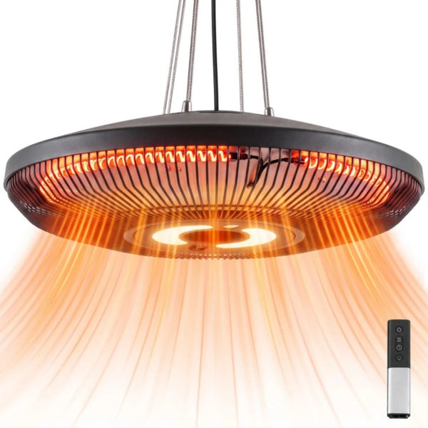 English Elm Ceiling Infrared Patio Heater with LED Light IP65 Waterproof for Covered Spaces 16.5 x 16.5 x 4.5 inches T3971P589515