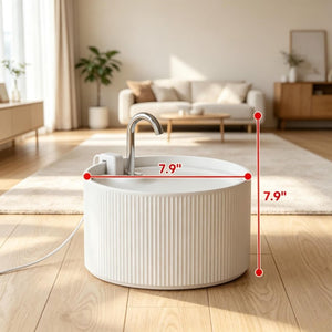 English Elm 2.2L(74oz) Ceramic Pet Water Fountain BPA Free Quad Filter Ultra Quiet Faucet Flow T3971P595510