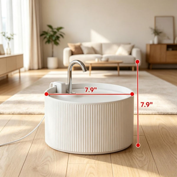 English Elm 2.2L(74oz) Ceramic Pet Water Fountain BPA Free Quad Filter Ultra Quiet Faucet Flow T3971P595510