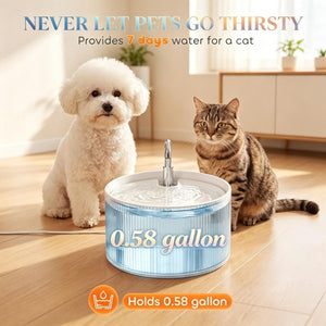 English Elm 2.2L(74oz) Ceramic Pet Water Fountain BPA Free Quad Filter Ultra Quiet Faucet Flow T3971P595510