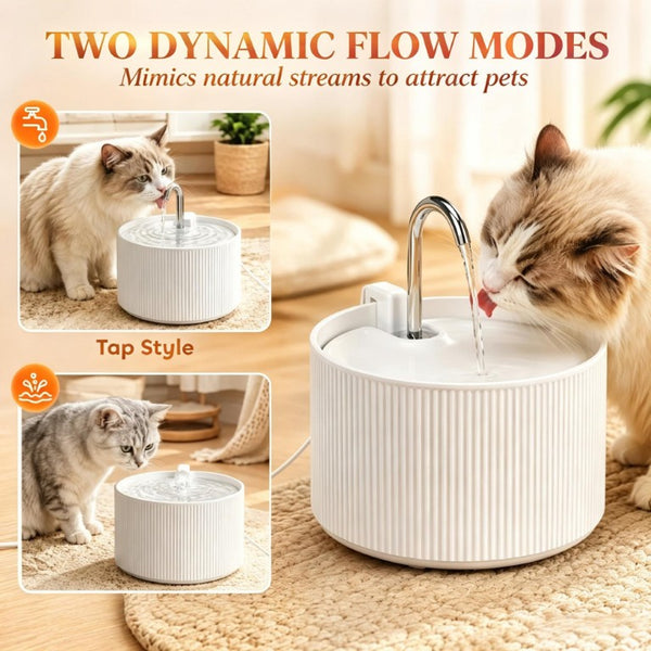 English Elm 2.2L(74oz) Ceramic Pet Water Fountain BPA Free Quad Filter Ultra Quiet Faucet Flow T3971P595510