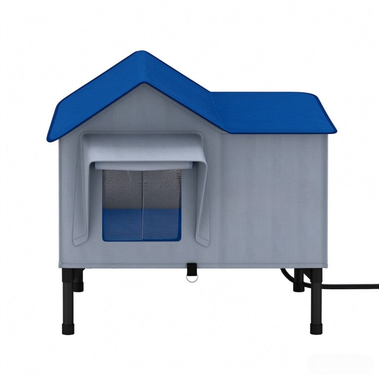 English Elm Weatherproof Heated Outdoor Cat Shelter with Escape Door and Insulated Electric Warming Pad T3971P611796