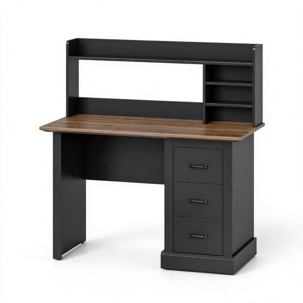 English Elm Home Office Hutch Desk Farmhouse Style with 3 Drawers and Cubbies for Study Nooks T3971P612025