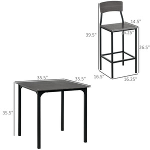 English Elm 5-piece Square Counter Height Dining Set with Steel Frame Stools and Wood Grain Mdf Top T3971S00285