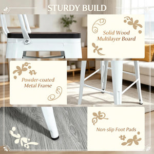English Elm Patio 3 Piece Bar Set Industrial Counter Height Table Two High Back Stools T3971S00287