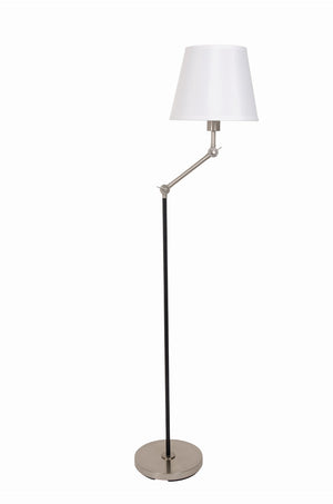 House Of Troy Taylor Adjustable Floor Lamps In Elegant Black And Satin Nickel - Modern Design For Any Space Black,Satin Nickel Metal T400-blksn