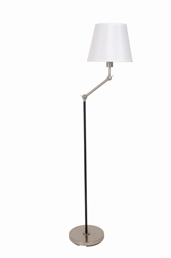 House Of Troy Taylor Adjustable Floor Lamps In Elegant Black And Satin Nickel - Modern Design For Any Space Black,Satin Nickel Metal T400-blksn