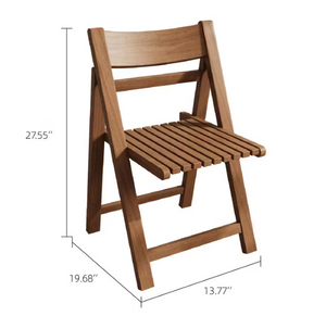 English Elm 4Pcs Solid Wood Folding Chairs Space Saving Minimalist Seating for Modern Dining Rooms T5686P596209