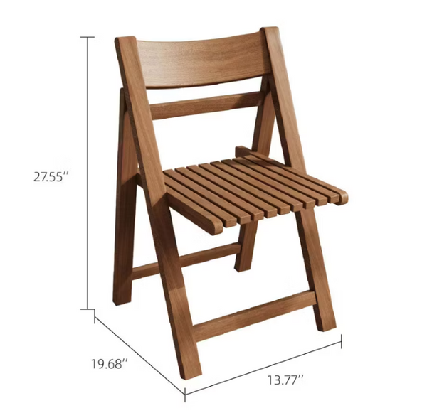 English Elm 4Pcs Solid Wood Folding Chairs Space Saving Minimalist Seating for Modern Dining Rooms T5686P596209