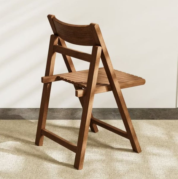 English Elm 4Pcs Solid Wood Folding Chairs Space Saving Minimalist Seating for Modern Dining Rooms T5686P596209