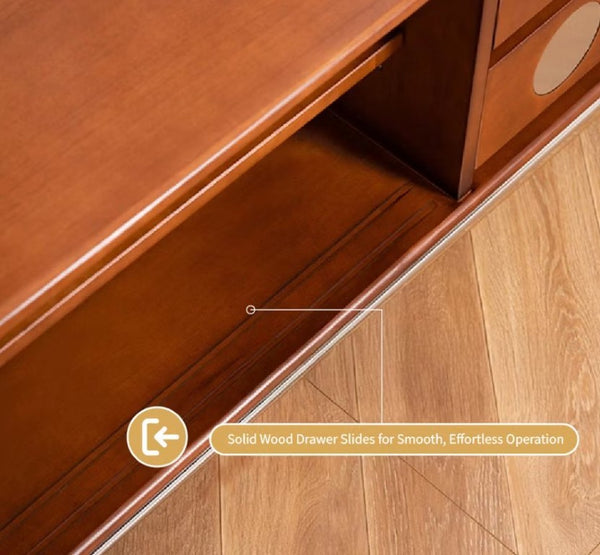 English Elm Walnut Finish Media Console with Sliding Doors Spacious Storage for Modern Living Rooms T5686P596274