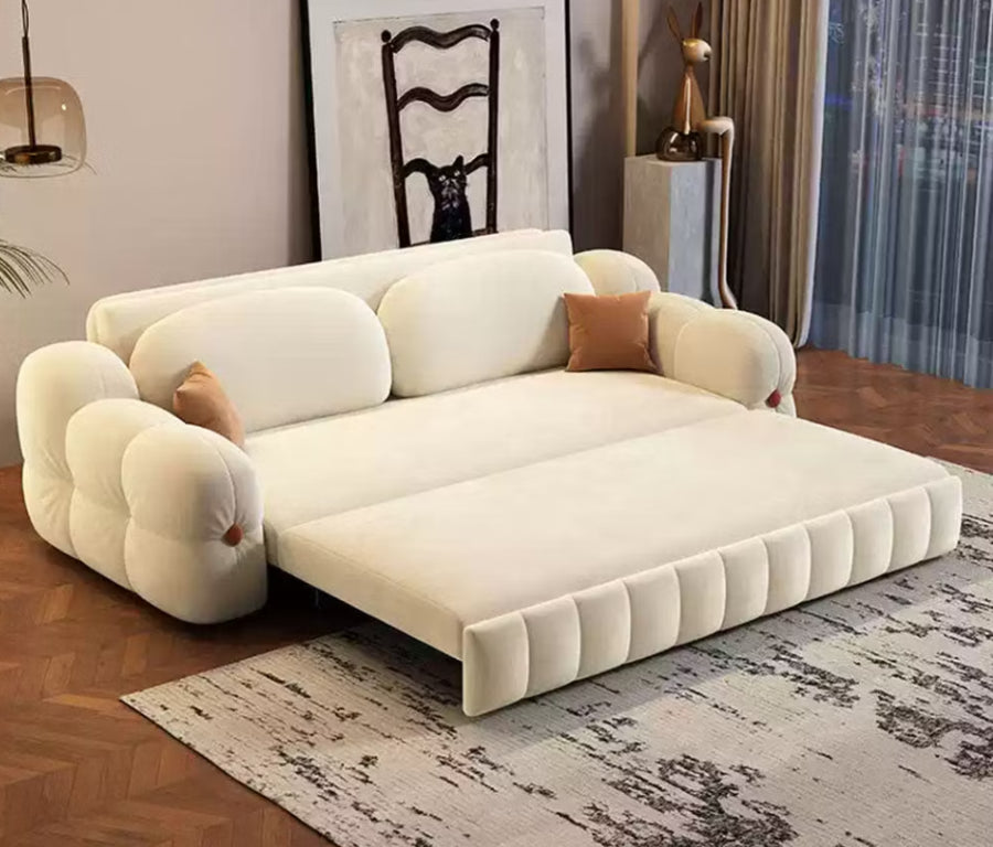 English Elm 74.8 Inch Convertible Sleeper Sofa with Foam Cushions for Modern Living Rooms T5686S00029
