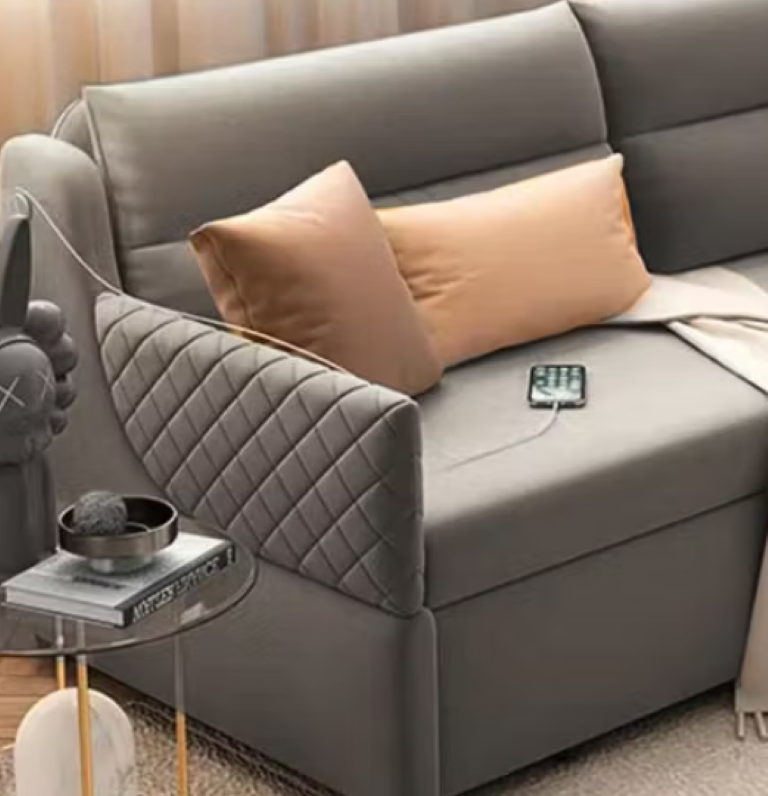 English Elm Versatile Convertible Sleeper Sofa with Concealed Storage for Modern Living Spaces T5686S00041