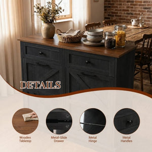 English Elm Double Tilt Out Trash Cabinet with Two Drawers Odor Blocking Kitchen Waste Bin T5831P546567